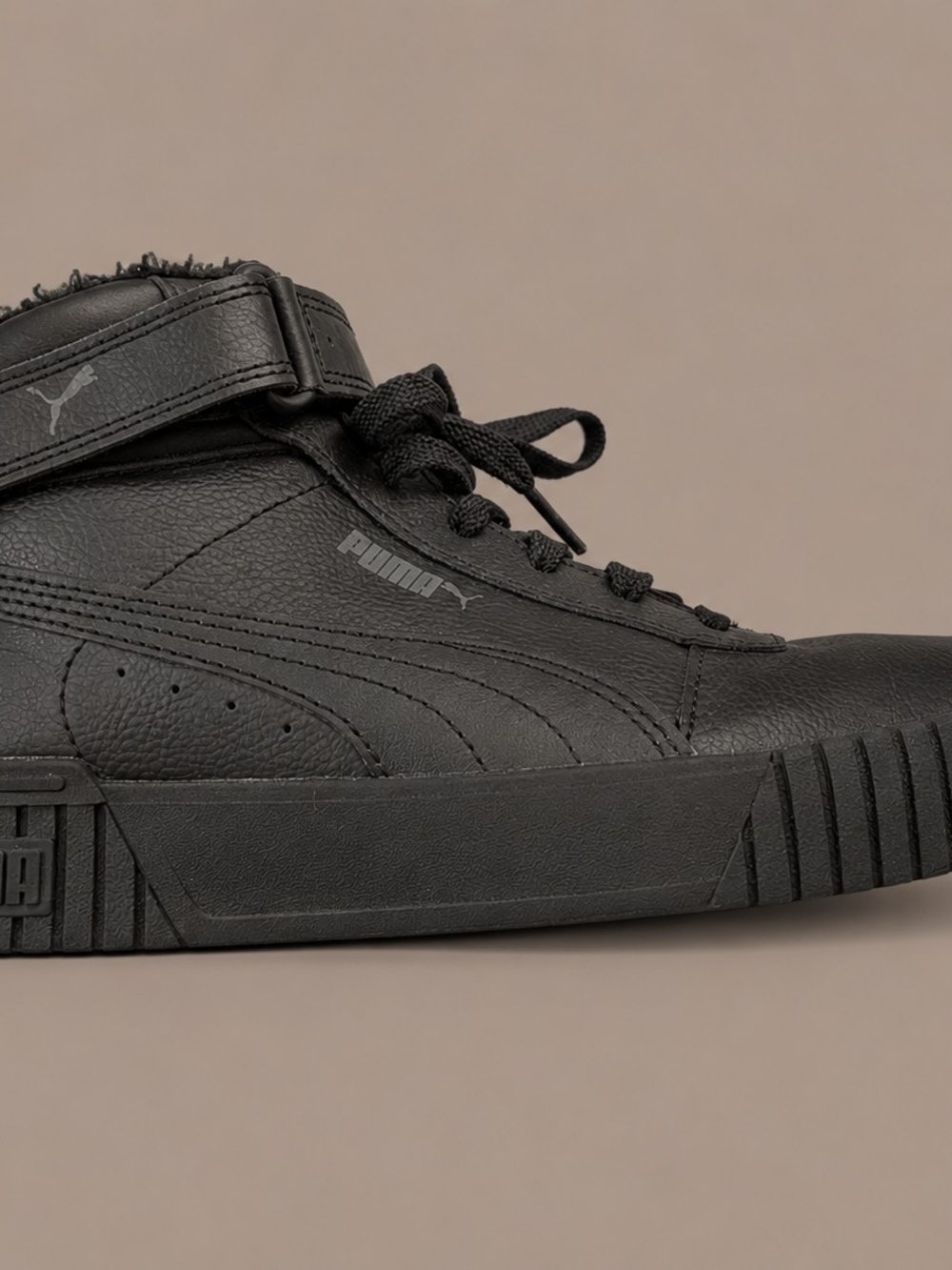 Puma Women's Black High-Top Sneakers with Ankle Strap